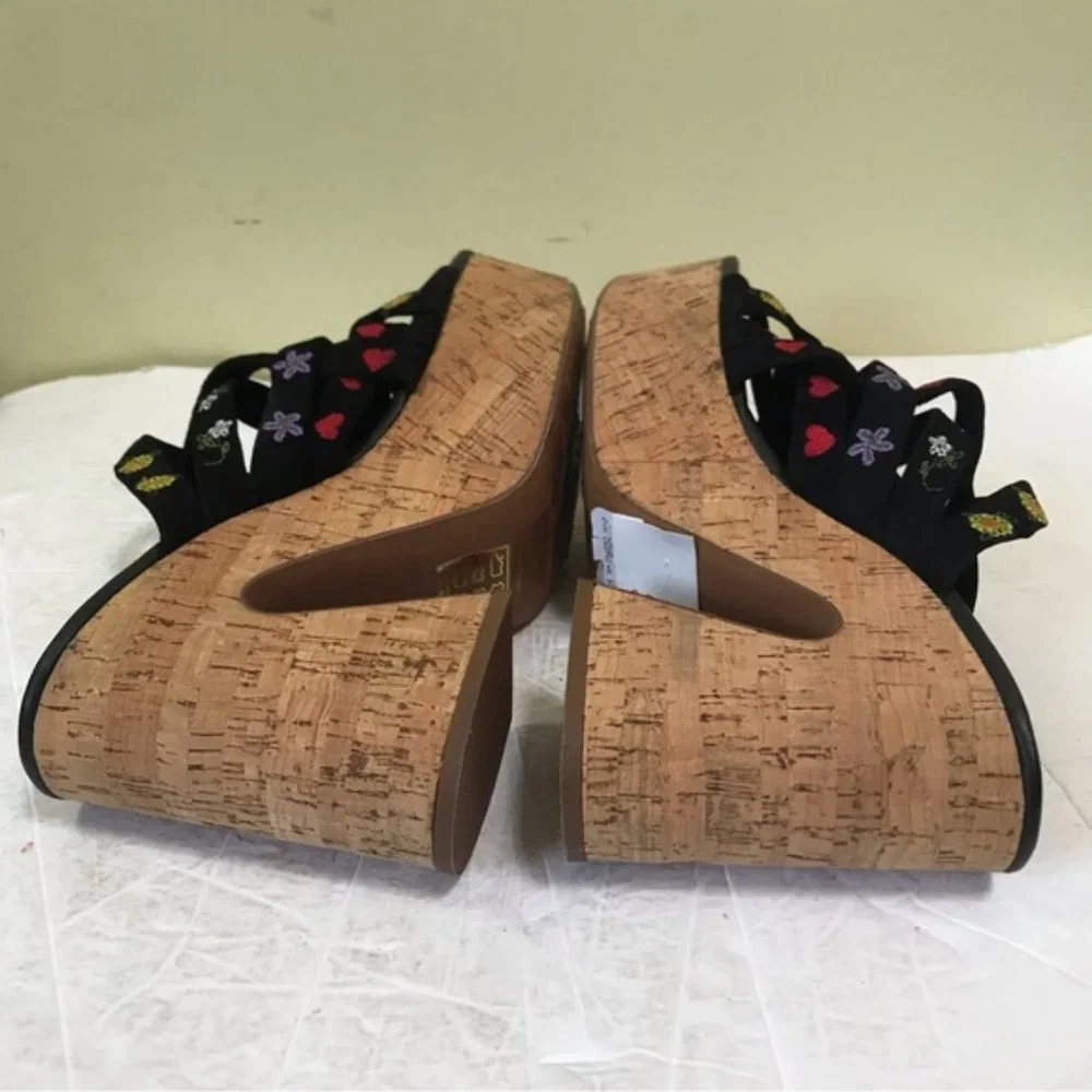 Free People NEW Lisbon Platform Heels Floral Suede Platform Mules Sandals Clog 9 - Picture 12 of 16